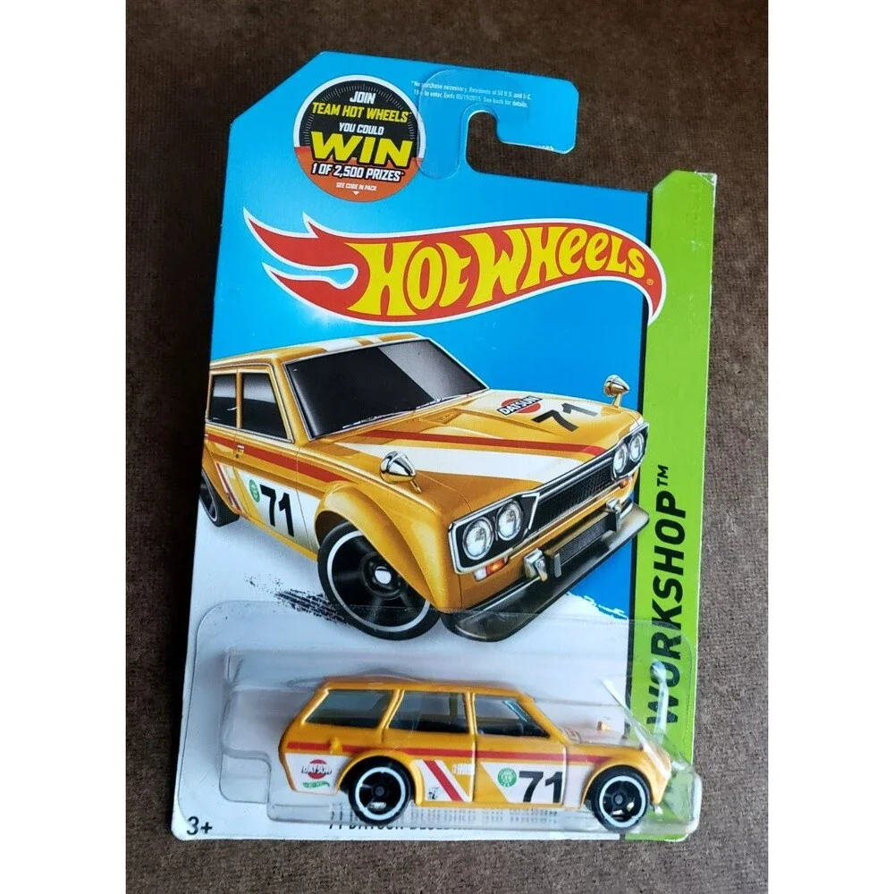2015 Hot Wheels '71 DATSUN BLUEBIRD 510 WAGON 202 Pearl Yellow HW WORKSHOP OH5SP